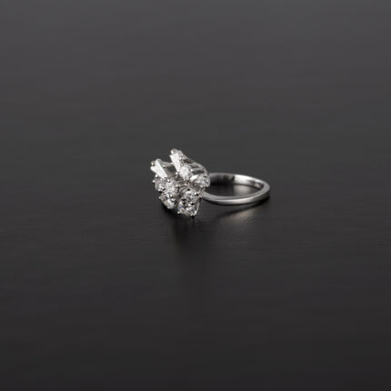 Inel din aur alb de 18k cu diamante naturale