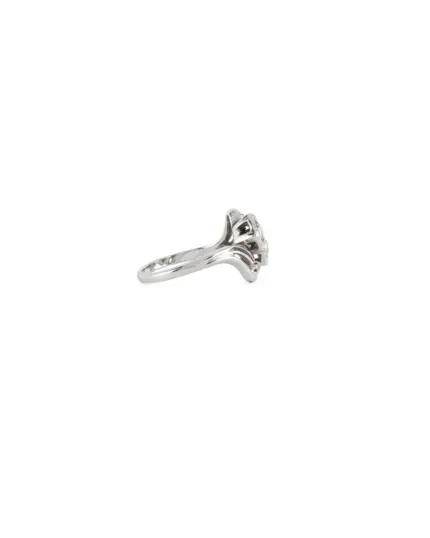 Inel vintage din aur alb de 14k cu diamante naturale