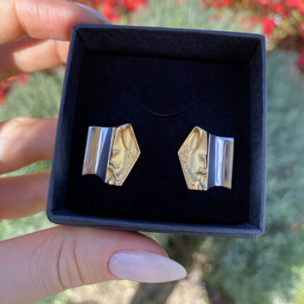 Cercei clips din aur si platina