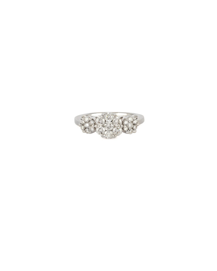 Inel din aur alb de 14k cu diamante naturale