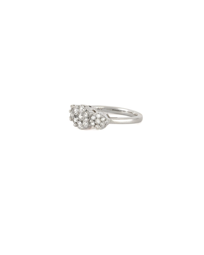 Inel din aur alb de 14k cu diamante naturale