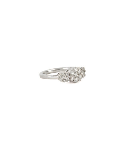 Inel din aur alb de 14k cu diamante naturale