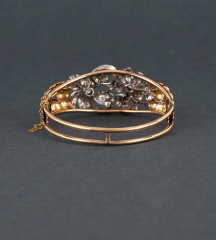 Bratara din perioada Art Deco, aur de 18k si platina cu diamante naturale