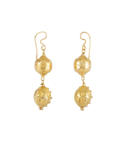 Cercei lungi vintage din aur de 18k