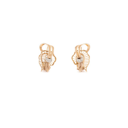 Cercei vintage din aur de 18k cu diamante naturale