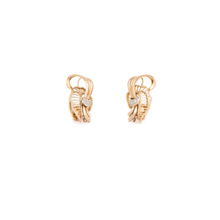 Cercei vintage din aur de 18k cu diamante naturale