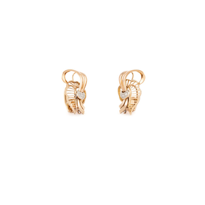 Cercei vintage din aur de 18k cu diamante naturale