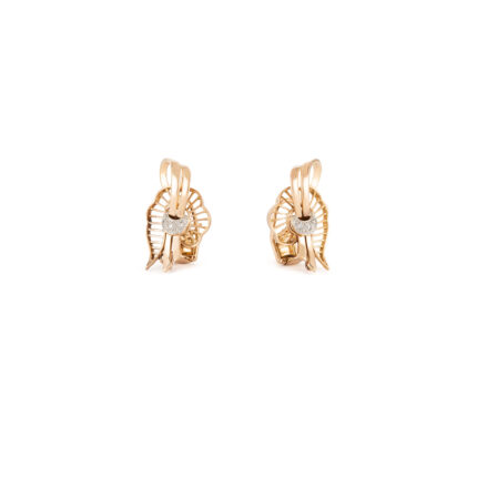 Cercei vintage din aur de 18k cu diamante naturale