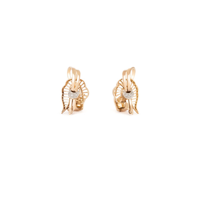 Cercei vintage din aur de 18k cu diamante naturale