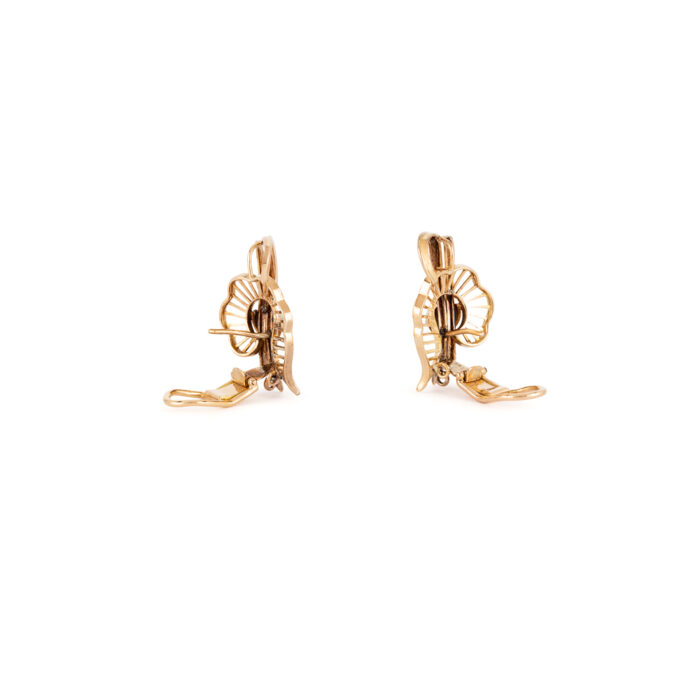 Cercei vintage din aur de 18k cu diamante naturale
