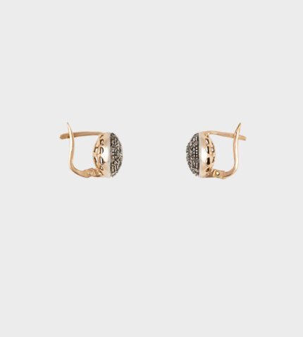 Cercei vintage din aur de 14k si argint cu diamante naturale