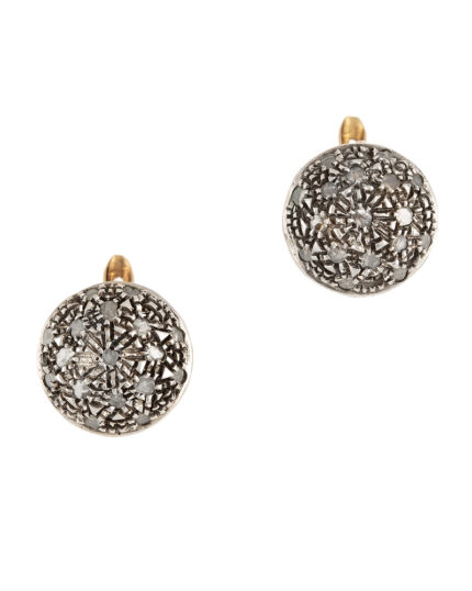 Cercei vintage din aur de 14k si argint cu diamante naturale