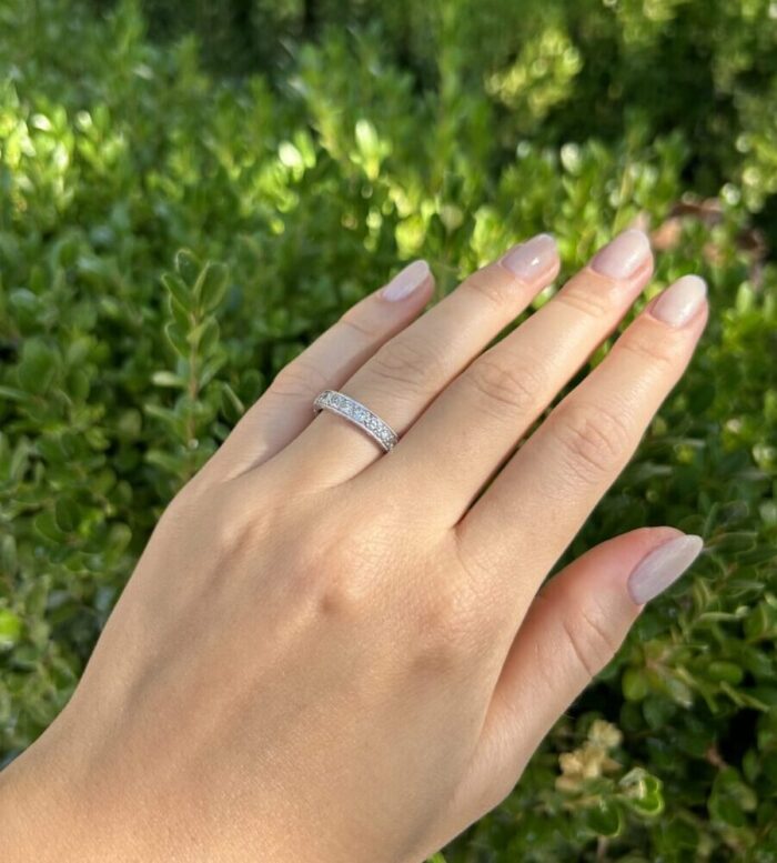 Inel Eternity din paladiu cu diamante naturale