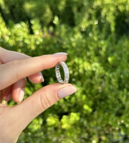 Inel Eternity din paladiu cu diamante naturale