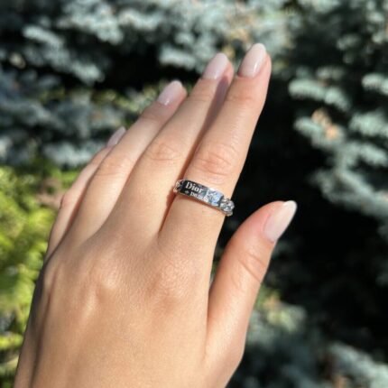 Inel original DIOR din aur alb de 18k
