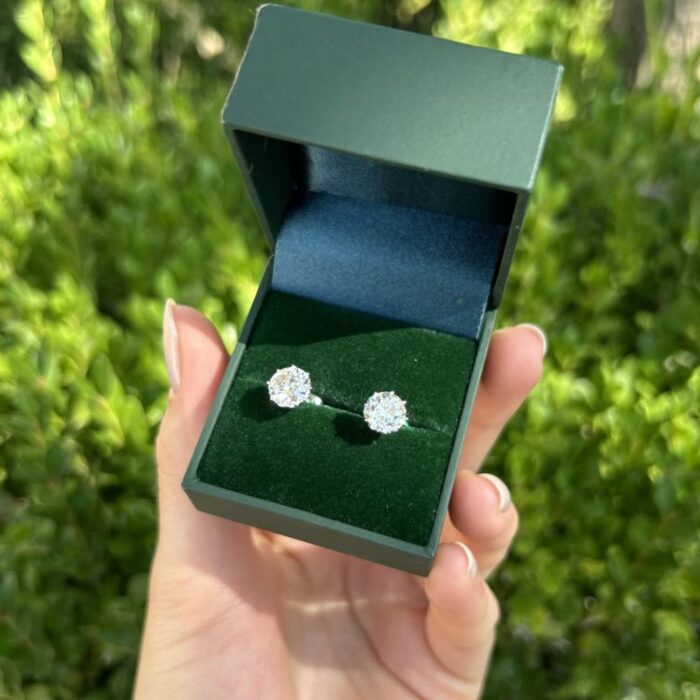 Cercei stud cu diamante naturale 3ct