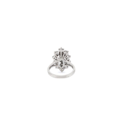 Inel vintage din aur alb de 18k cu diamante naturale