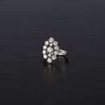 Inel vintage din aur alb de 18k cu diamante naturale