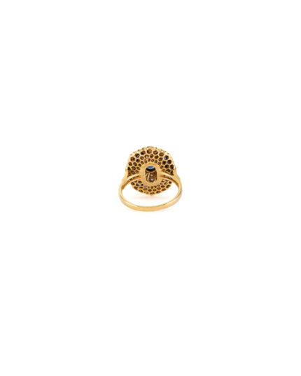 Inel Art Deco din aur de 18k cu safire si diamante naturale