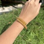 Bratara vintage confectionata manual din aur de 22k 