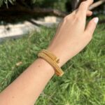 Bratara vintage confectionata manual din aur de 22k 