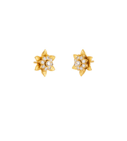 Cercei 2 in 1 din aur de 20k cu diamante naturale