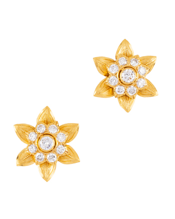 Cercei 2 in 1 din aur de 20k cu diamante naturale