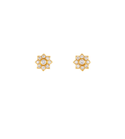 Cercei 2 in 1 din aur de 20k cu diamante naturale