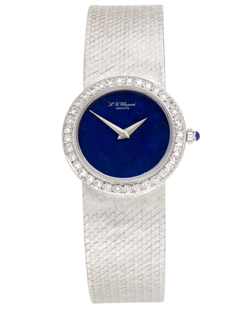 Ceas mecanic Chopard din aur alb de 18k cu diamante naturale