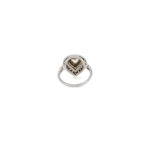 Inel vintage din aur alb de 18k cu smaralde si diamante naturale