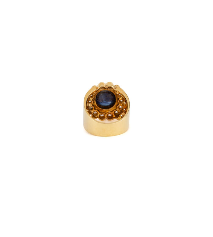 Inel din aur 18k ornat cu safir si diamante naturale
