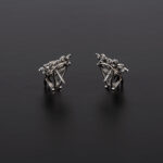 Cercei vintage din aur alb de 18k cu diamante naturale