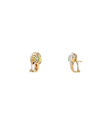 Cercei stil Art Deco din aur de 18k cu smaralde si diamante naturale
