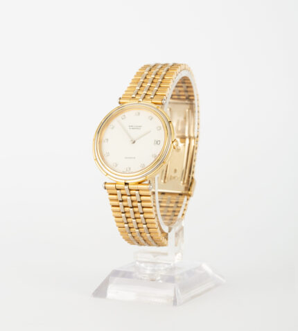 Ceas original Van Cleef & Arpels din aur alb si galben de 18k cu diamante naturale