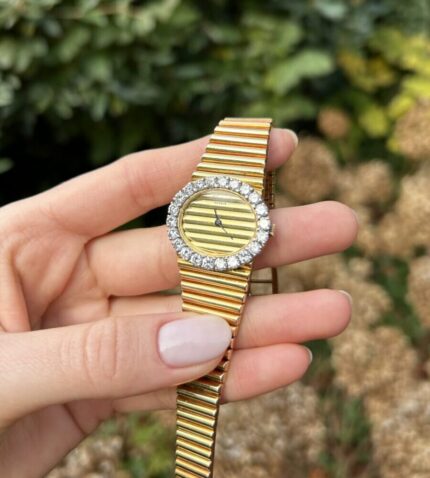 Ceas mecanic Chopard din aur de 18k cu diamante naturale