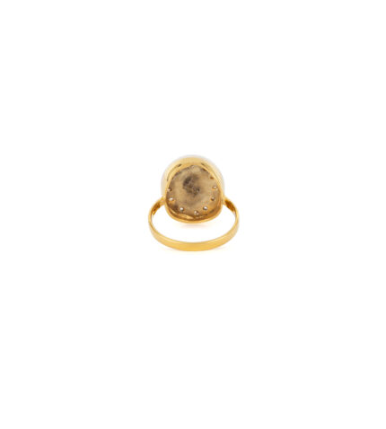 Set vintage din aur de 18k cu safire si diamante naturale