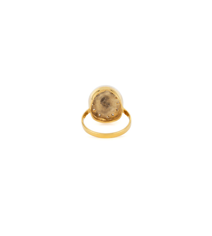 Set vintage din aur de 18k cu safire si diamante naturale