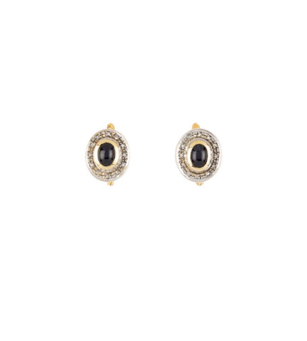 Set vintage din aur de 18k cu safire si diamante naturale