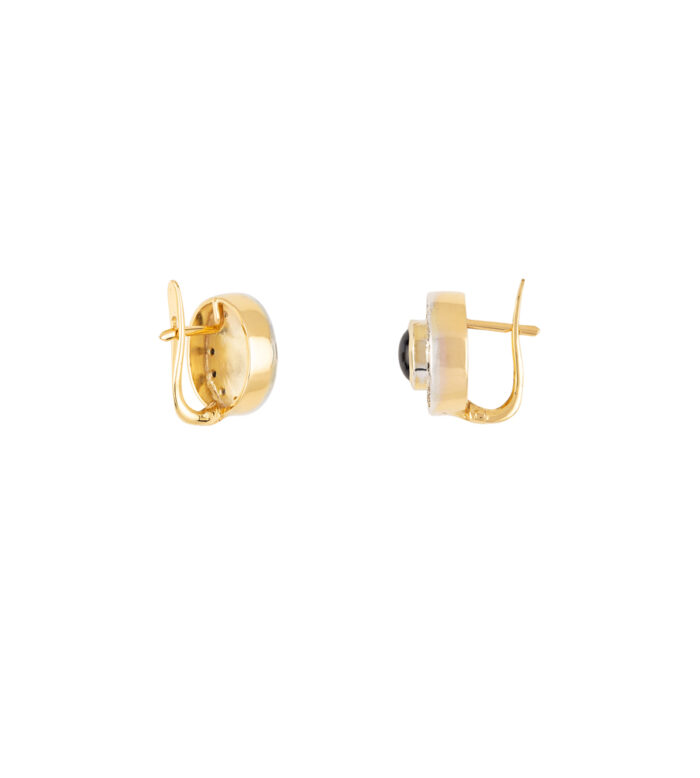 Set vintage din aur de 18k cu safire si diamante naturale