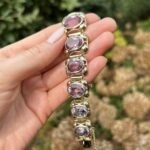 Bratara vintage din aur de 14k cu ametist natural