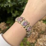Bratara vintage din aur de 14k cu ametist natural