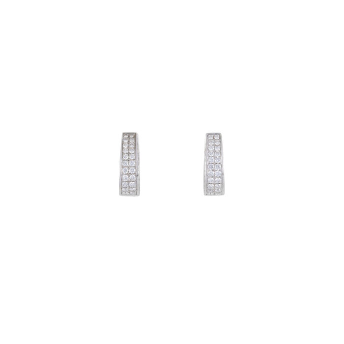 Cercei din aur alb de 18k cu diamante naturale