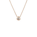 Colier din aur roz de 14k cu diamant natural de 0.4ct