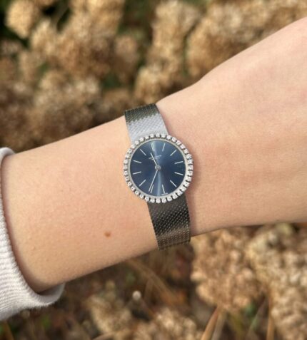 Ceas de dama elvetian IWC din aur alb de 18k cu diamante naturale