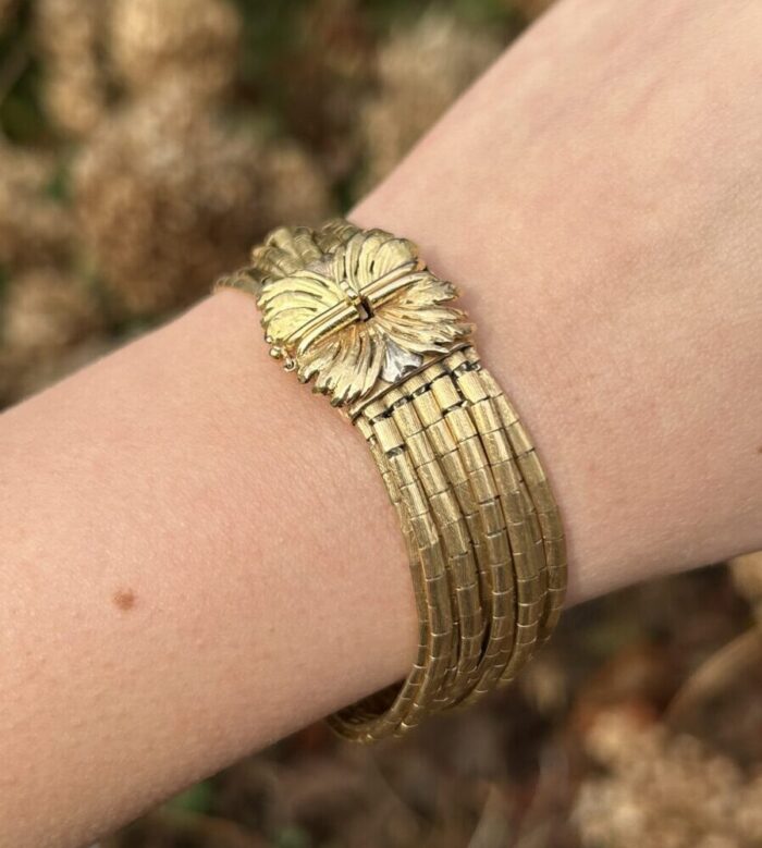 Bratara vintage din aur de 18k