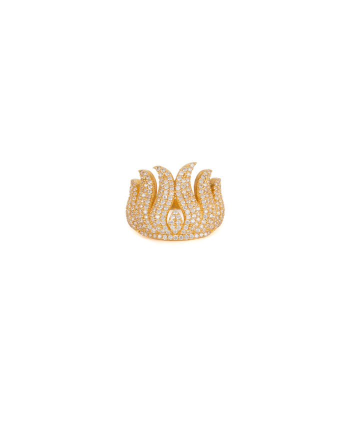 Inel din aur de 22k si cubic zirconia