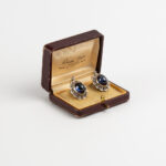 Cercei din aur de 14k cu safir si diamante