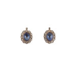 Cercei din aur de 14k cu safir si diamante