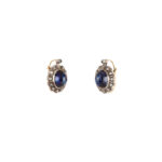 Cercei din aur de 14k cu safir si diamante