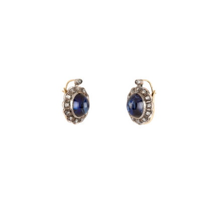 Cercei din aur de 14k cu safir si diamante